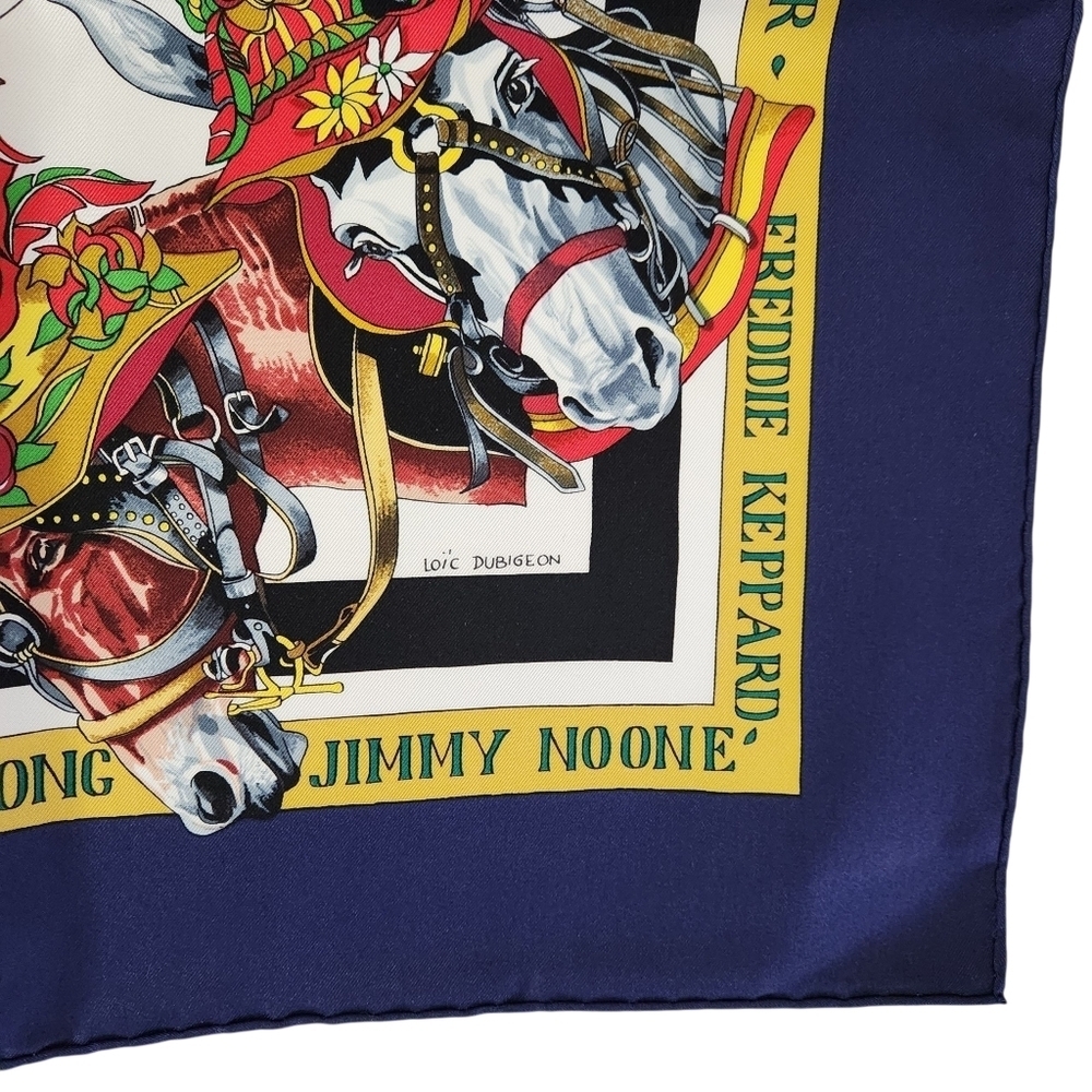HERMÈS silk scarf with box New-Orleans Creole Jazz by Loïc Dubigeon square 35" - Picture 11 of 16
